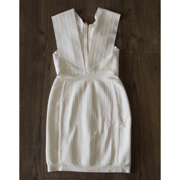 White Plunge Front Bandage Dress #987 - Picture 5 of 7